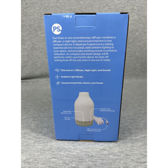 POPSUGAR 3-in-1 Oil Diffuser Adjustable Misting Natural Sounds Ambient Light NEW - Picture 3 of 8